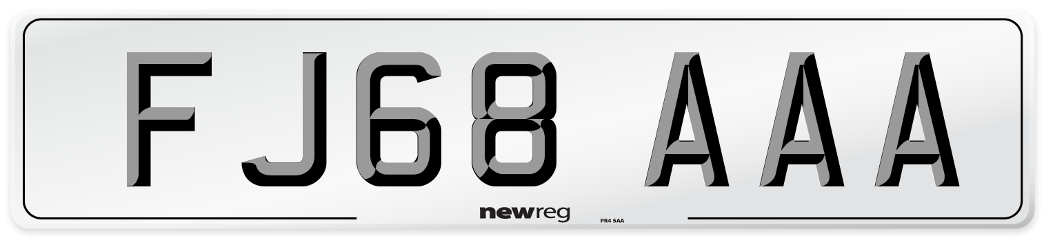 FJ68 AAA Number Plate from New Reg